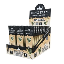 [ooz082b] Pre Rolled Cones King Palm Natural Hemp 1.25 6 Per Pack Box of 30