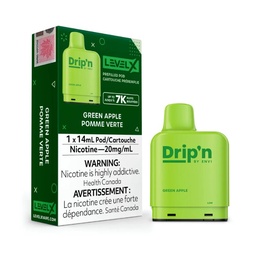 [dvp1204b] *EXCISED* Disposable Vape Level X Drip'n Pod Green Apple 14ml Box of 6