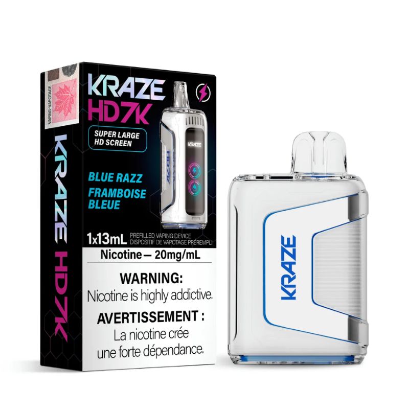 *EXCISED* Disposable Vape Kraze HD7K Blue Razz 13ml Box of 5