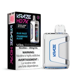 [krv1100b] *EXCISED* Disposable Vape Kraze HD7K Blue Razz 13ml Box of 5