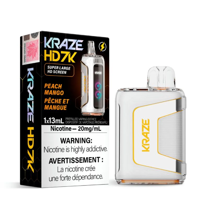 *EXCISED* Disposable Vape Kraze HD7K Peach Mango 13ml Box of 5