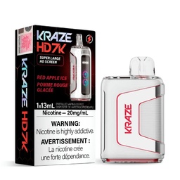 [krv1105b] *EXCISED* Disposable Vape Kraze HD7K Red Apple Ice 13ml Box of 5