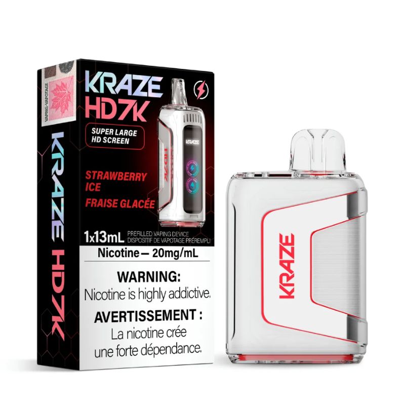 *EXCISED* Disposable Vape Kraze HD7K Strawberry Ice 13ml Box of 5