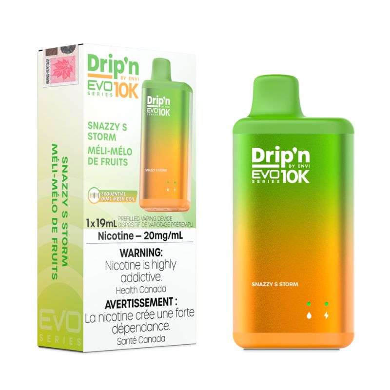 *EXCISED* Disposable Vape Drip'n by Envi EVO 10K Snazzy S Storm 19ml Box of 5