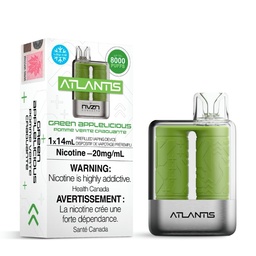 [nvz1003b] *EXCISED* Atlantis by NVZN Disposable Vape Rechargeable Green Applelicious Box Of 5
