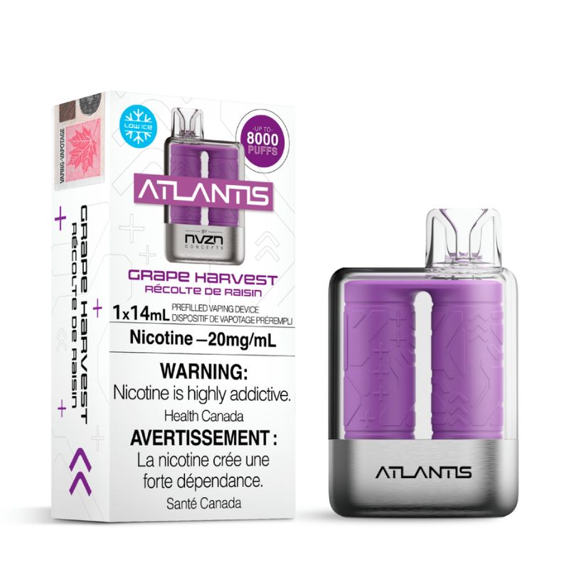 *EXCISED* Atlantis by NVZN Disposable Vape Rechargeable Grape Harvest Box Of 5