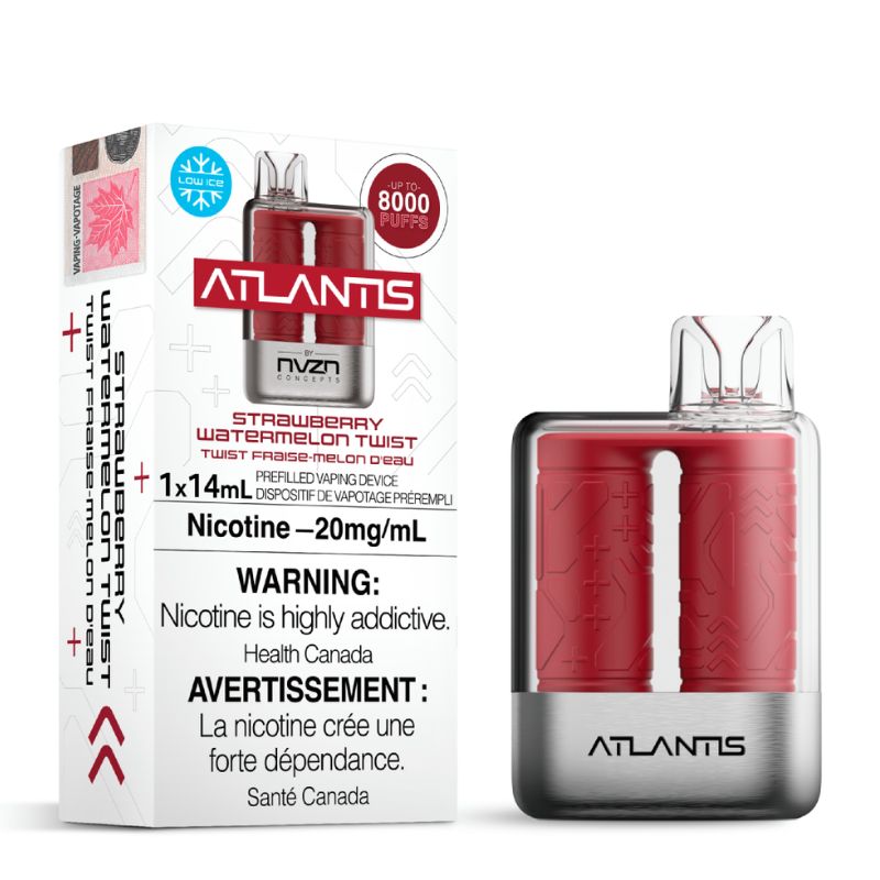 *EXCISED* Atlantis by NVZN Disposable Vape Rechargeable Strawberry Watermelon Twist Box Of 5