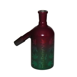 [kmgac007] Glass Ash Catcher Karma Purps & Greens Leaves 14mm 45 Degree