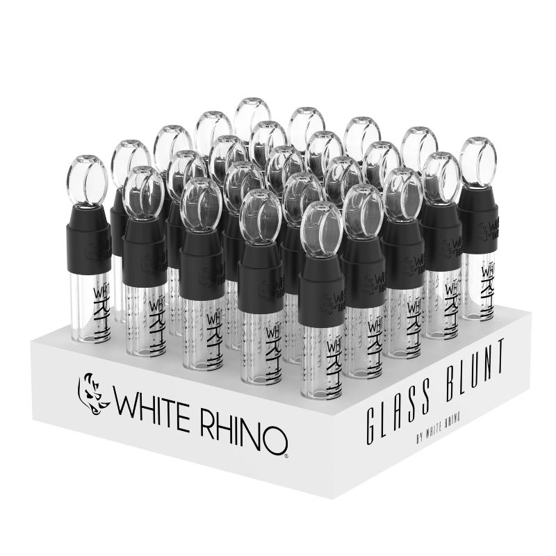 Glass Blunt White Rhino Slider Box of 25