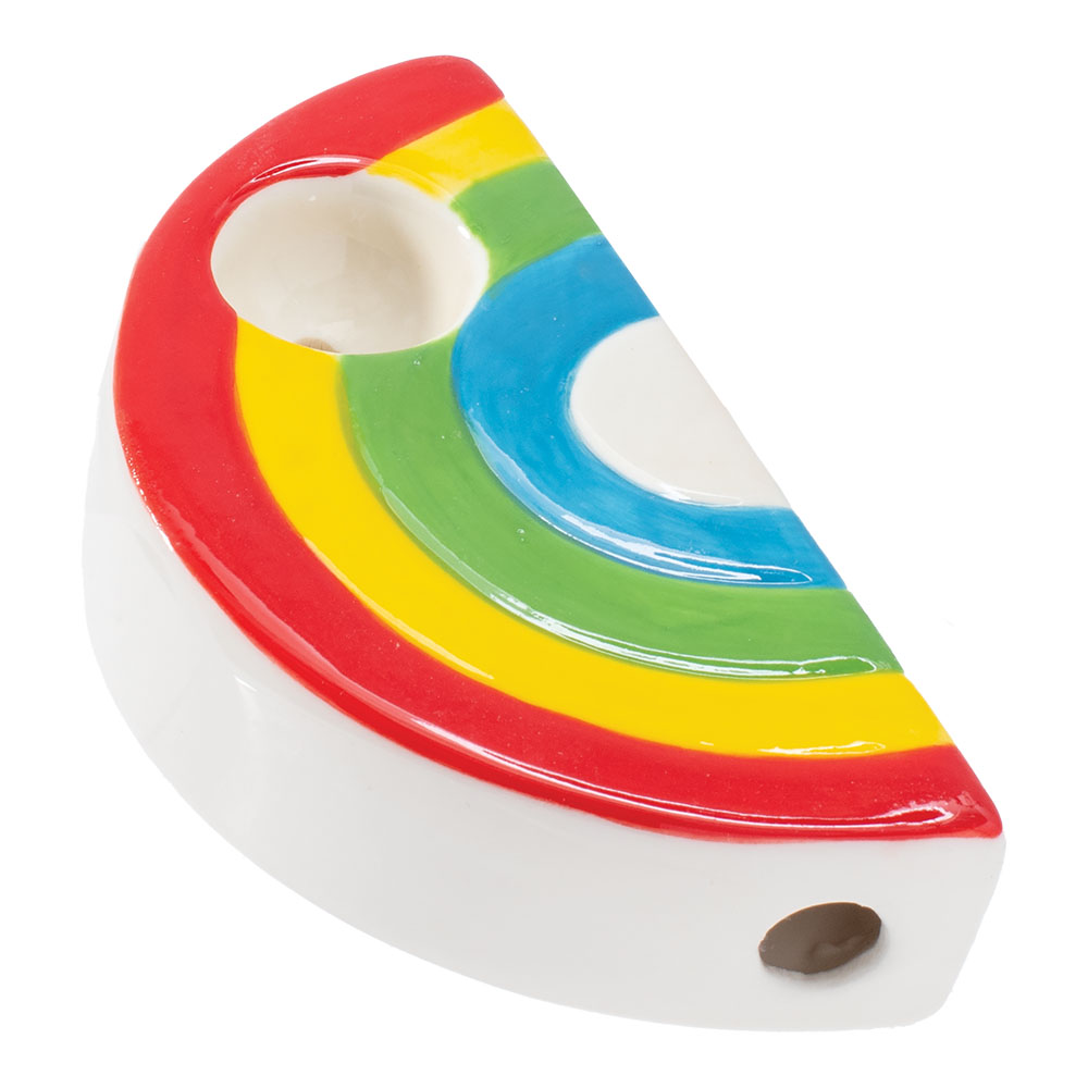 Ceramic Pipe Wacky Bowlz Rainbow 3.5"