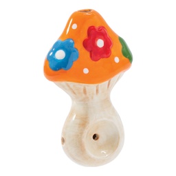 [gfa084] Ceramic Pipe Wacky Bowlz Flower Mushroom 3.75"