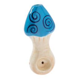 [gfa085] Ceramic Pipe Wacky Bowlz Blue Swirl Mushroom 4"