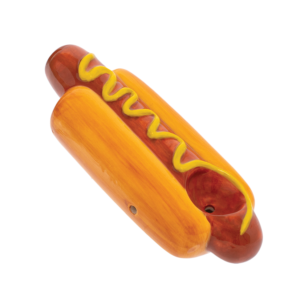 Ceramic Pipe Wacky Bowlz Hot Dog 4.5"