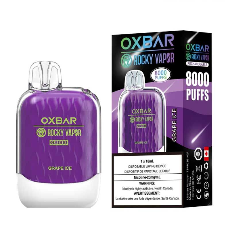 *EXCISED* Oxbar Rocky Vapor G8000 Grape Ice Box of 5