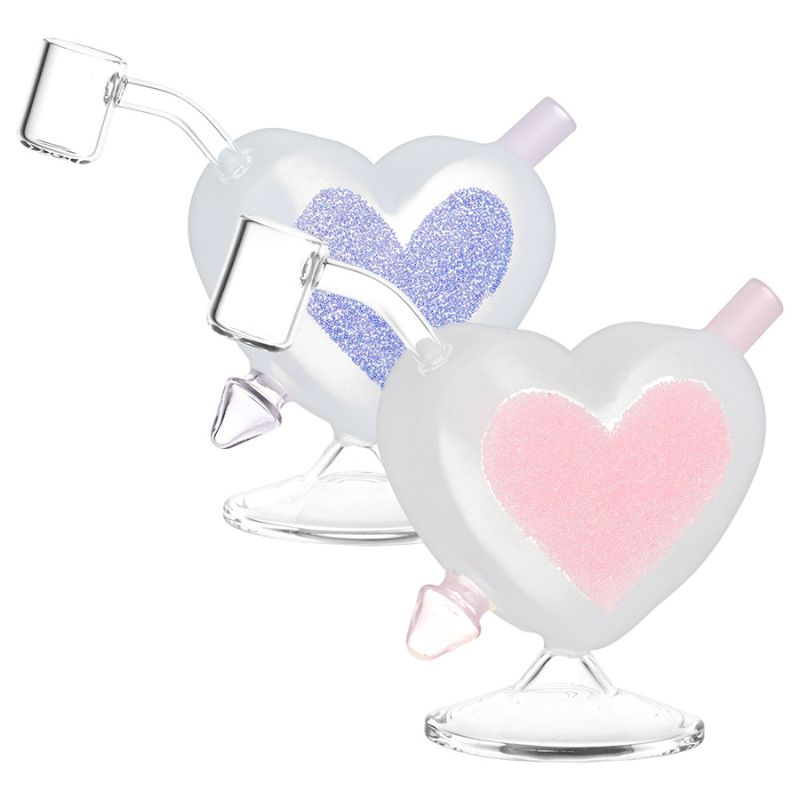 Glass Rig Heart Sparkles Glass Mini Rig 4.5"