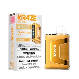 [krv1204b] *EXCISED* Kraze Disposable Vape HD 2.0 Rechargable 650mAh Cantaloupe Ice 15ml Box of 5