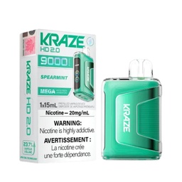 [krv1213b] *EXCISED* Kraze Disposable Vape HD 2.0 Rechargable 650mAh Spearmint 15ml Box of 5