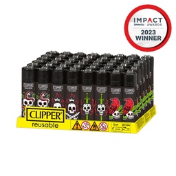 [clp041b] Lighters Clipper Tattoo Skulls Series Box of 48