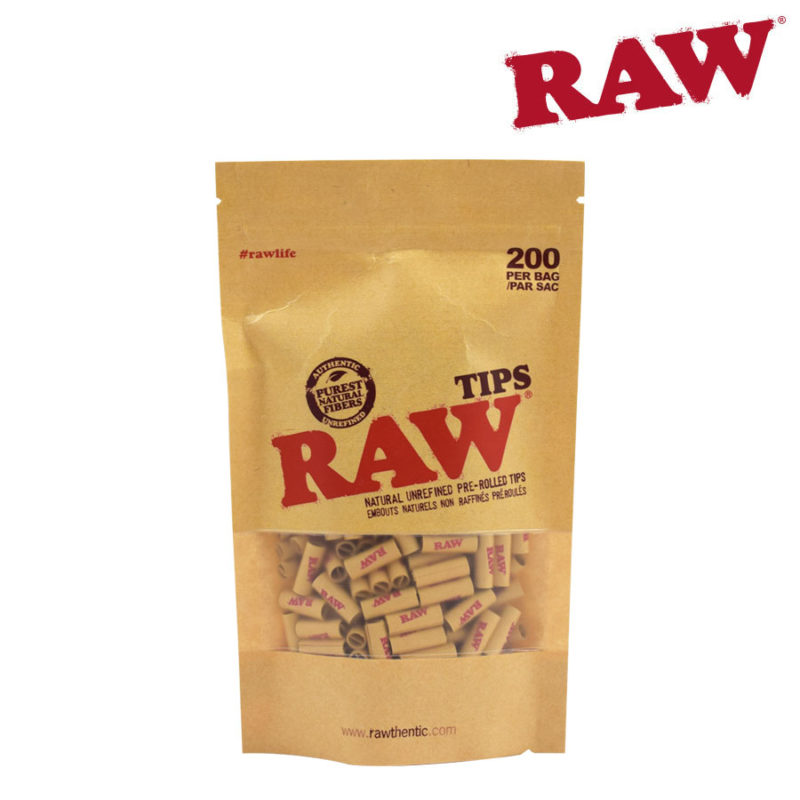 Filter Tips Raw Pre Rolled Unbleached Pack of 200
