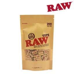 [h844] Filter Tips Raw Pre Rolled Unbleached Pack of 200