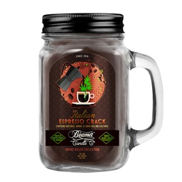 [skh1019] Candle Beamer Smoke Killer Collection Italian Espresso Crack Large Glass Mason Jar 12oz