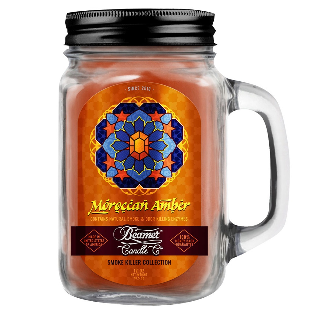 Candle Beamer Smoke Killer Collection Moroccan Amber Large Glass Mason Jar 12oz