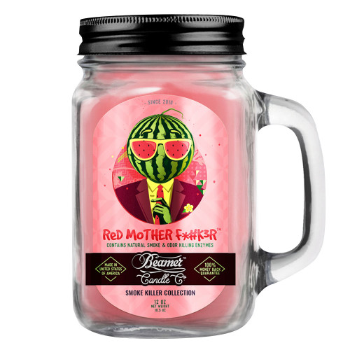 Candle Beamer Smoke Killer Collection Red Mother F*#k3r Large Glass Mason Jar 12oz