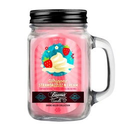 [skh1036] Candle Beamer Smoke Killer Collection Whipped Strawdazzlez N Cream Large Glass Mason Jar 12oz