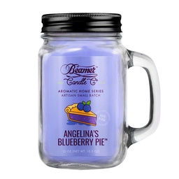 [skh6001] Candle Beamer Aromatic Home Series Angelina's Blueberry Pie Large Glass Mason Jar 12oz