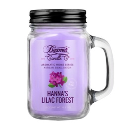 [skh6006] Candle Beamer Aromatic Home Series Hanna's Lilac Forest Large Glass Mason Jar 12oz