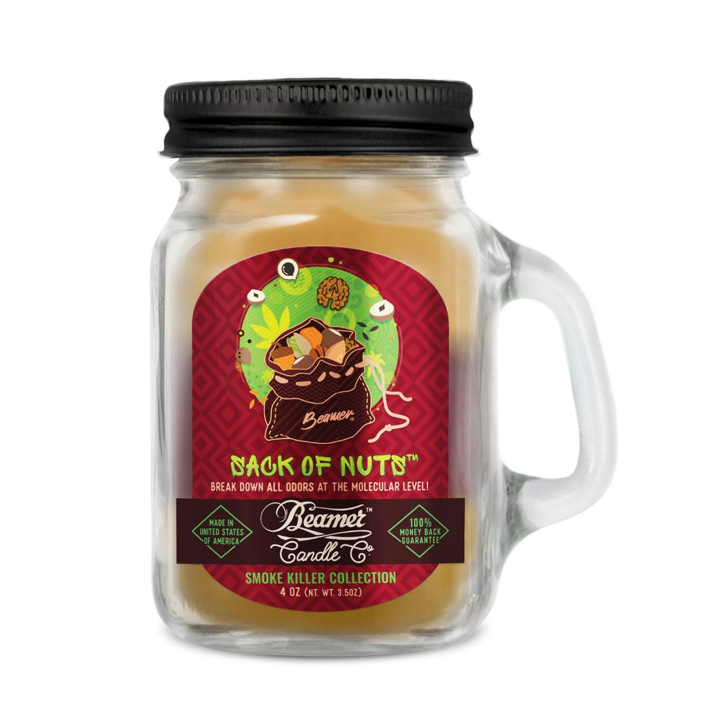 Candle Beamer Double Shot Smoke Killer Collection Sack of Nuts Small Glass Mason Jar 4oz