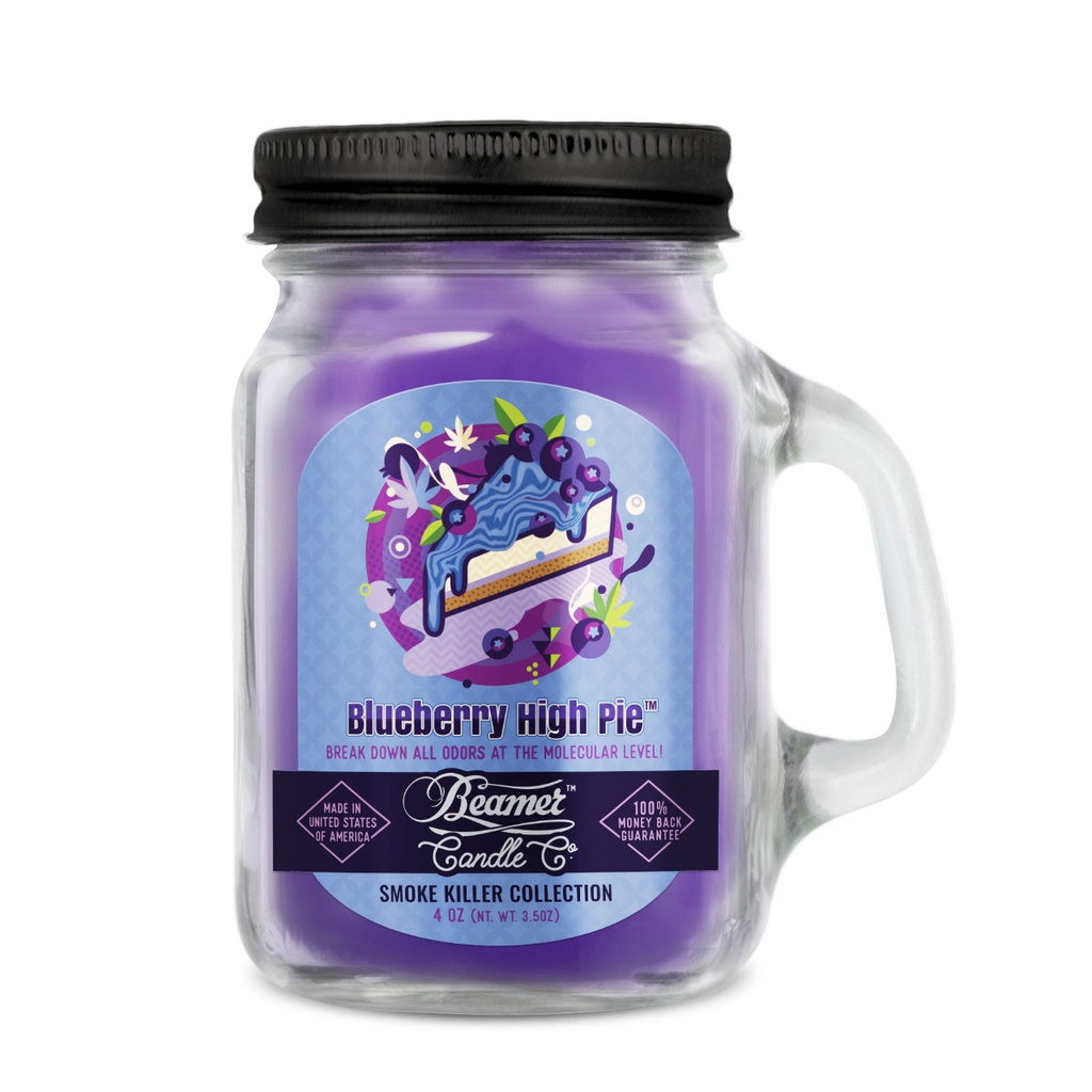 Candle Beamer Double Shot Aromatic Home Series Angelina's Blueberry Pie Small Glass Mason Jar 4oz