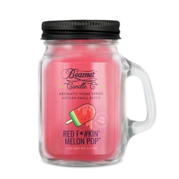 [skh7010] Candle Beamer Double Shot Aromatic Home Series Red F*#kin' Melon Pop Small Glass Mason Jar 4oz