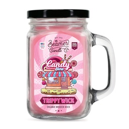 [skh4002] Candle Beamer TrippyWick Series Candy Store Large Glass Mason Jar 12oz