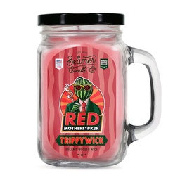 [skh4011] Candle Beamer TrippyWick Series Red Mother F*#k3r Large Glass Mason Jar 12oz