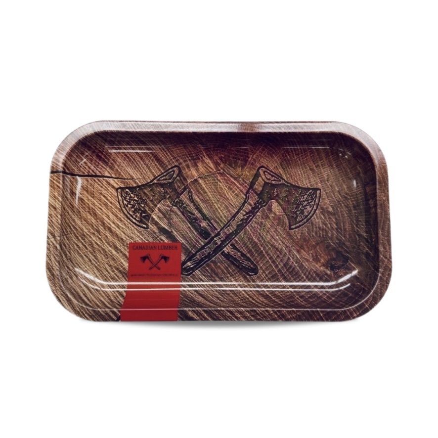 Rolling Tray Canadian Lumber Etched Log Medium