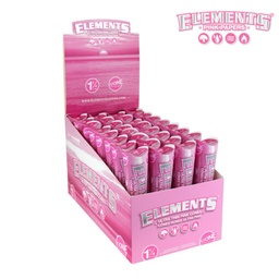 [h845b] Pre Rolled Cones Elements 1.25 Pink 6 Per Pack Box of 32