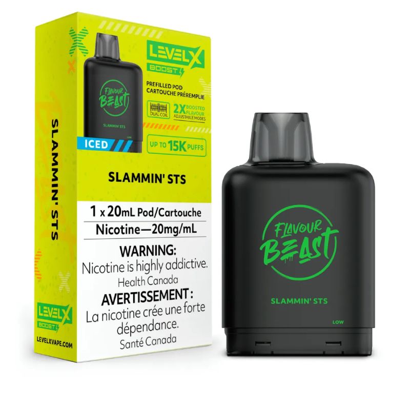 *EXCISED* Disposable Vape Flavour Beast Level X Boost Pod Slammin' STS Iced 20ml Box of 6