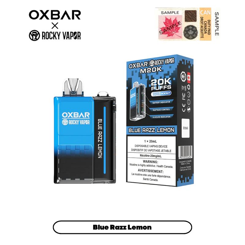 *EXCISED* Disposable Vape Oxbar M20K Blue Razz Lemon Box of 5