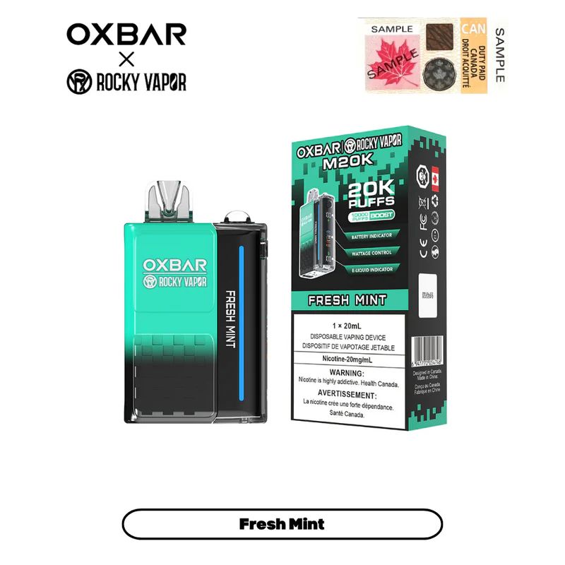*EXCISED* Disposable Vape Oxbar M20K Fresh Mint Box of 5