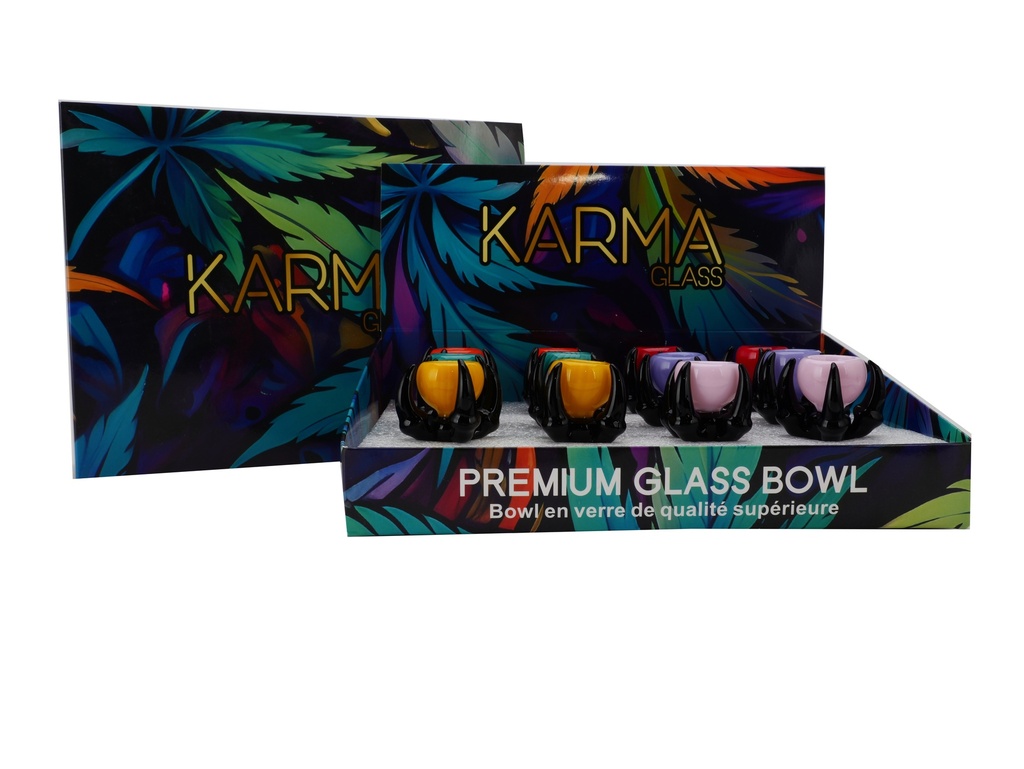 Glass Bowl Karma Scepter Neon 14mm Box of 6