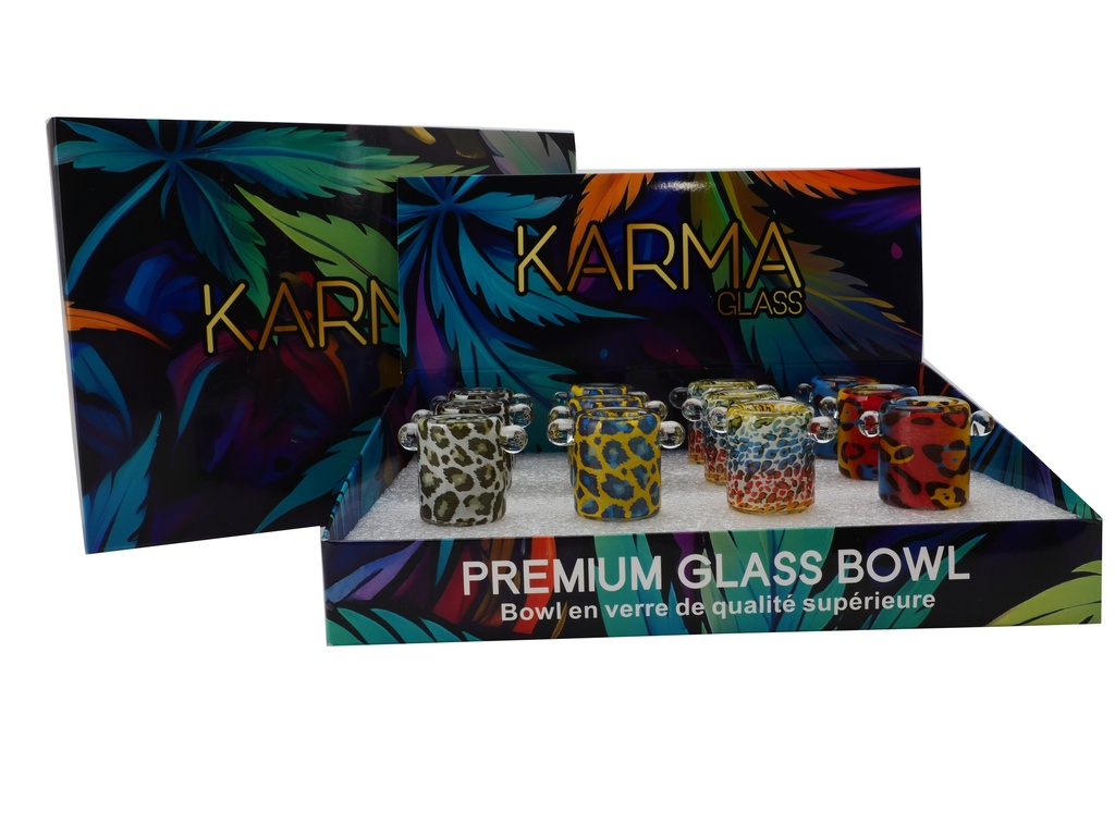 Glass Bowl Karma Animal Print 14mm Box of 12