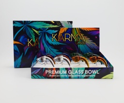 [kmgb032b] Glass Bowl Karma Horn Handle 14mm Box of 12