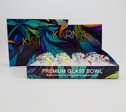 [kmgb033b] Glass Bowl Karma Reversal Horn 14mm Box of 12