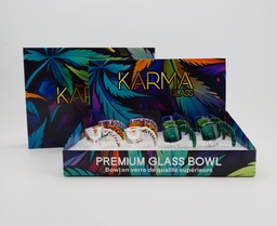 [kmgb035b] Glass Bowl Karma Twisted Horn Handle 14mm Box of 12