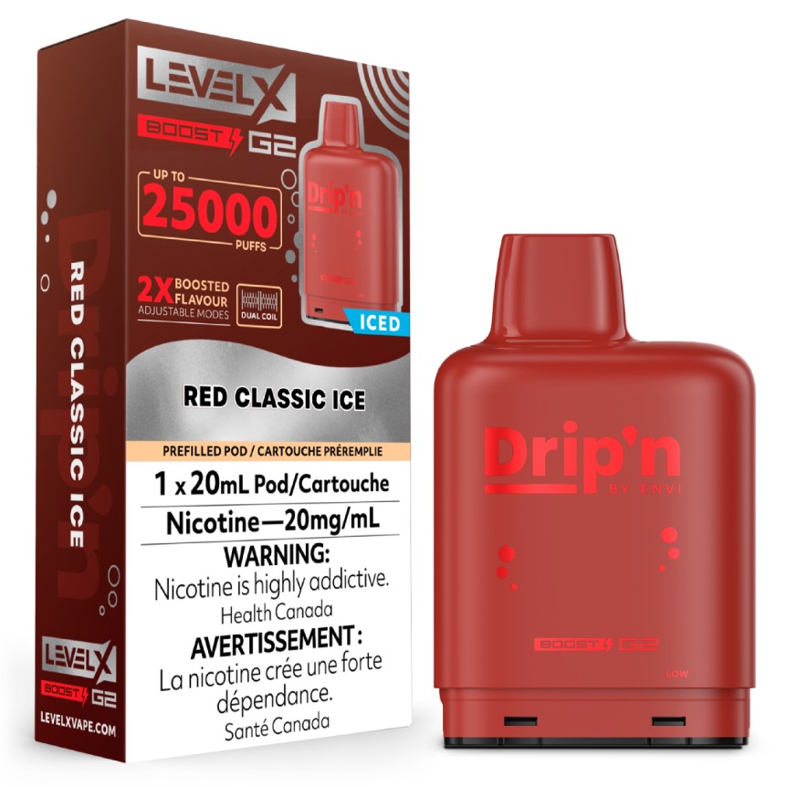 Alberta *EXCISED* Nicotine Pod Drip'n Level X Boost G2 Red Classic Box of 6