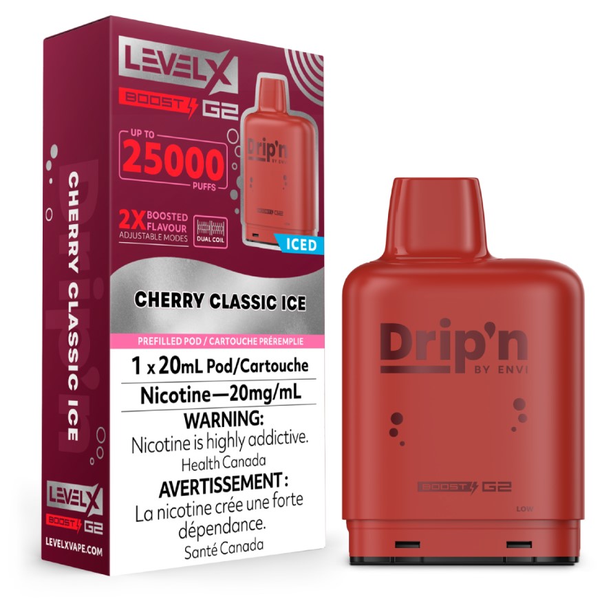 Alberta *EXCISED* Nicotine Pod Drip'n Level X Boost G2 Cherry Classic Box of 6