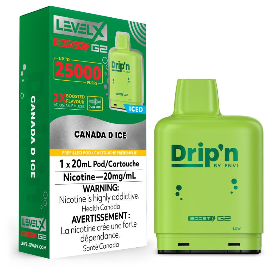 Alberta *EXCISED* Nicotine Pod Drip'n Level X Boost G2 Canada D Box of 6