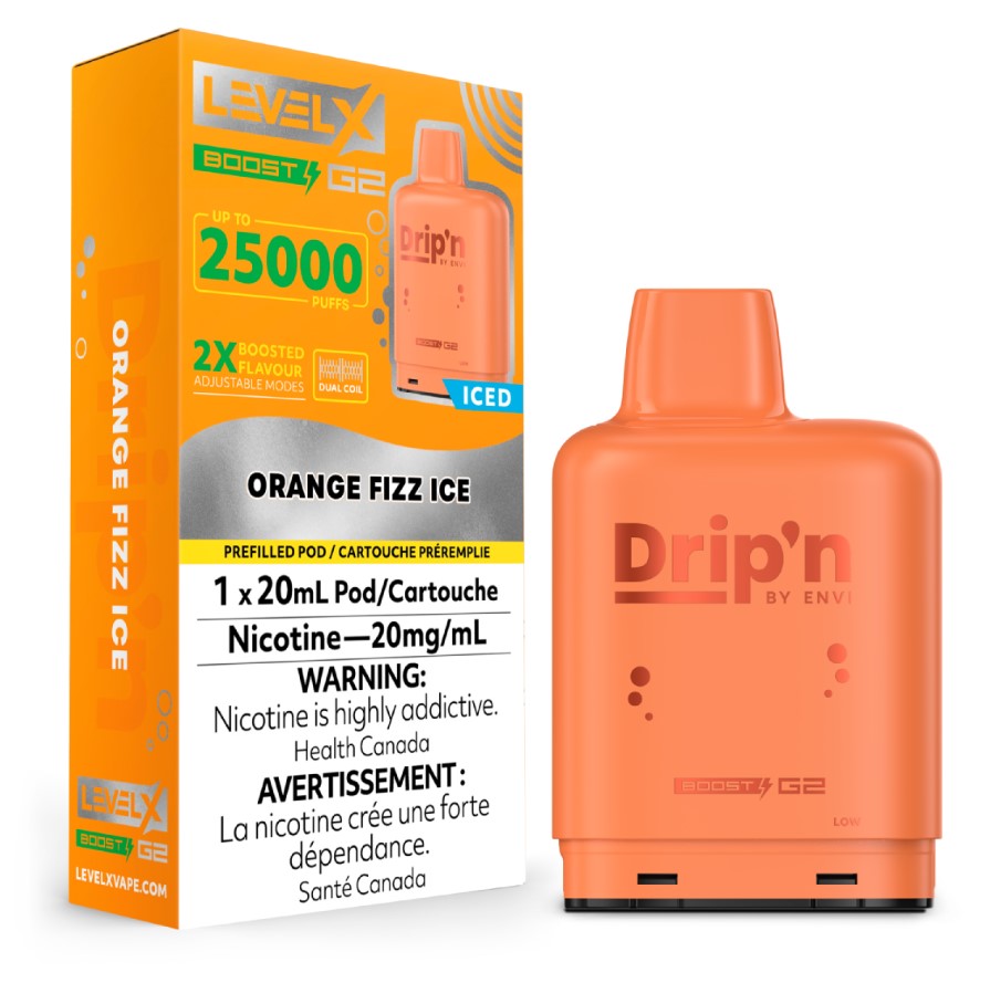 Alberta *EXCISED* Nicotine Pod Drip'n Level X Boost G2 Orange Fizz Box of 6