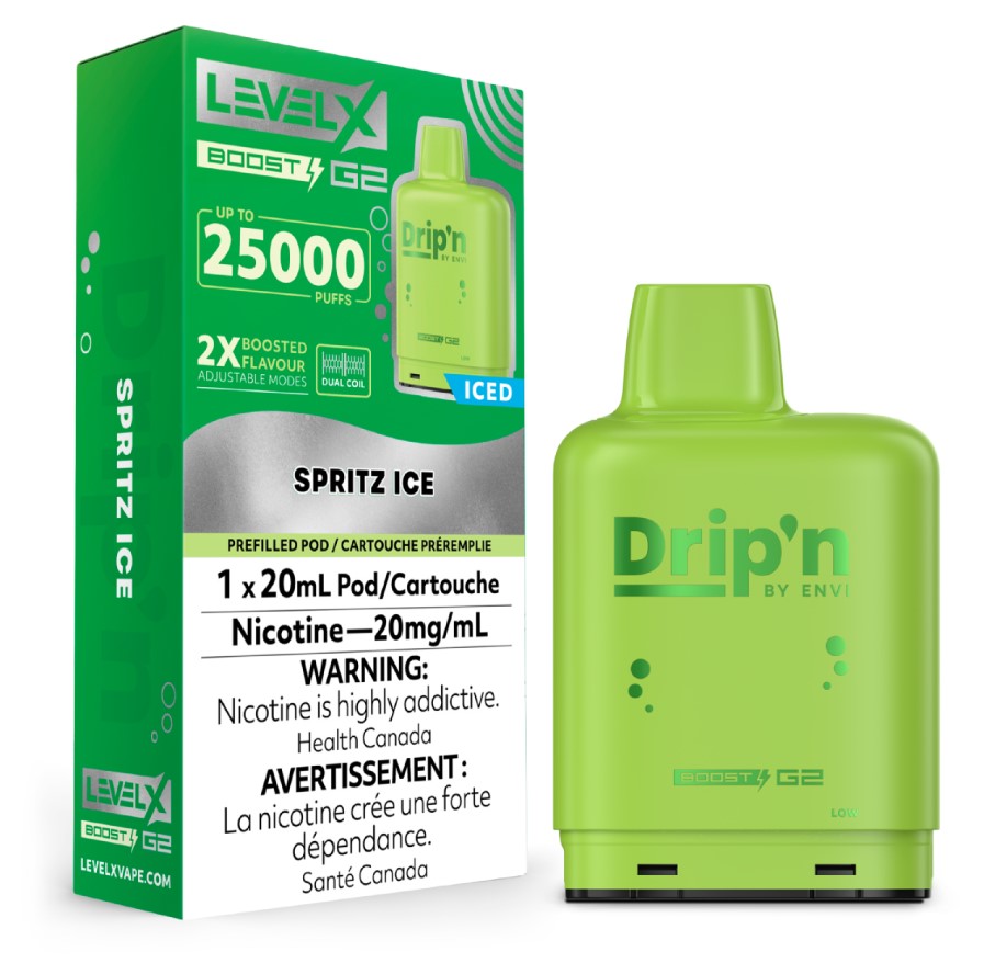 Manitoba *EXCISED* Nicotine Pod Drip'n Level X Boost G2 Spritz Box of 6